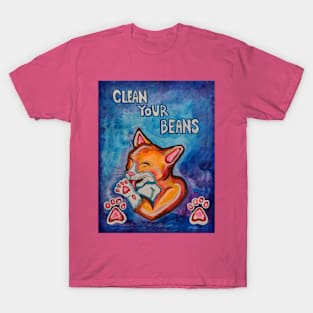 Clean Your Beans Kitty Cat T-Shirt